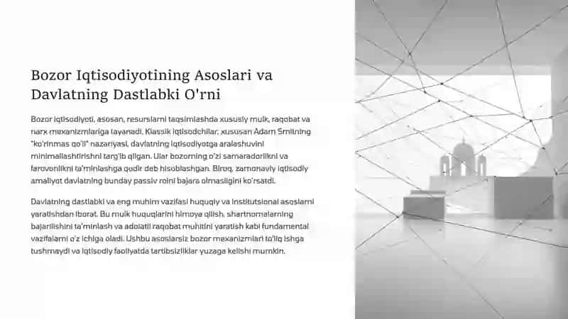 Davlatning iqtisodiyotdagi roli va o'rni. Bozor iqtisodiyotidagi davlat funktsiyalari 3
