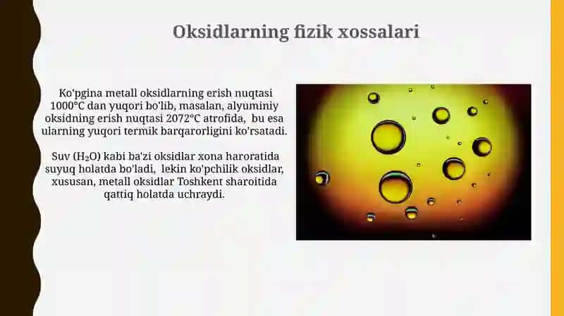 Oksidlar va ularning fizik- kimyoviy xossalari 3
