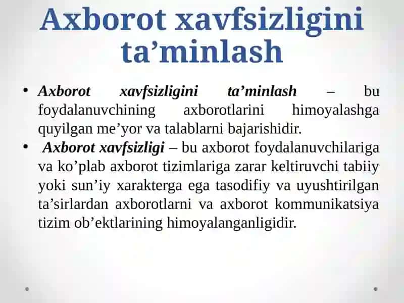 Tarmoqda axborot xavfsizligi va axborotlarni himoyalash usullari 3