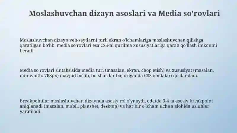 Responsive dizayn va media queries 3