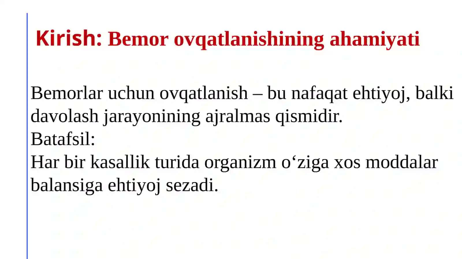 Bemorlarning ovqatlanishini tashkil qilish va sifatini nazorat qilish 3