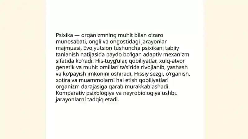 Psixologiyaga kirish: Psixikaning evolyutsion taraqqiyoti 3