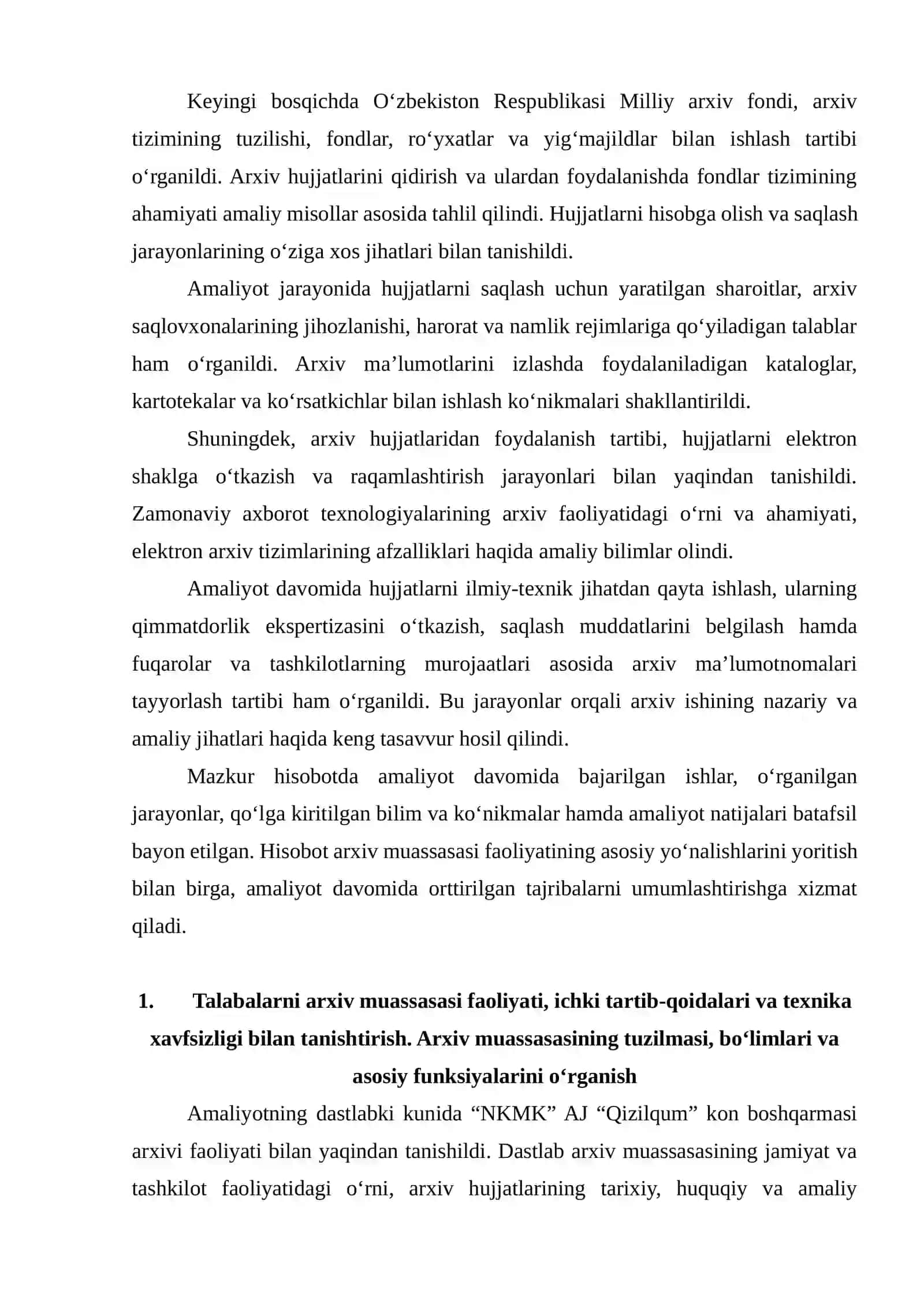 “NKMK” AJ “Qizilqum” kon boshqarmasi arxivi faoliyati 3