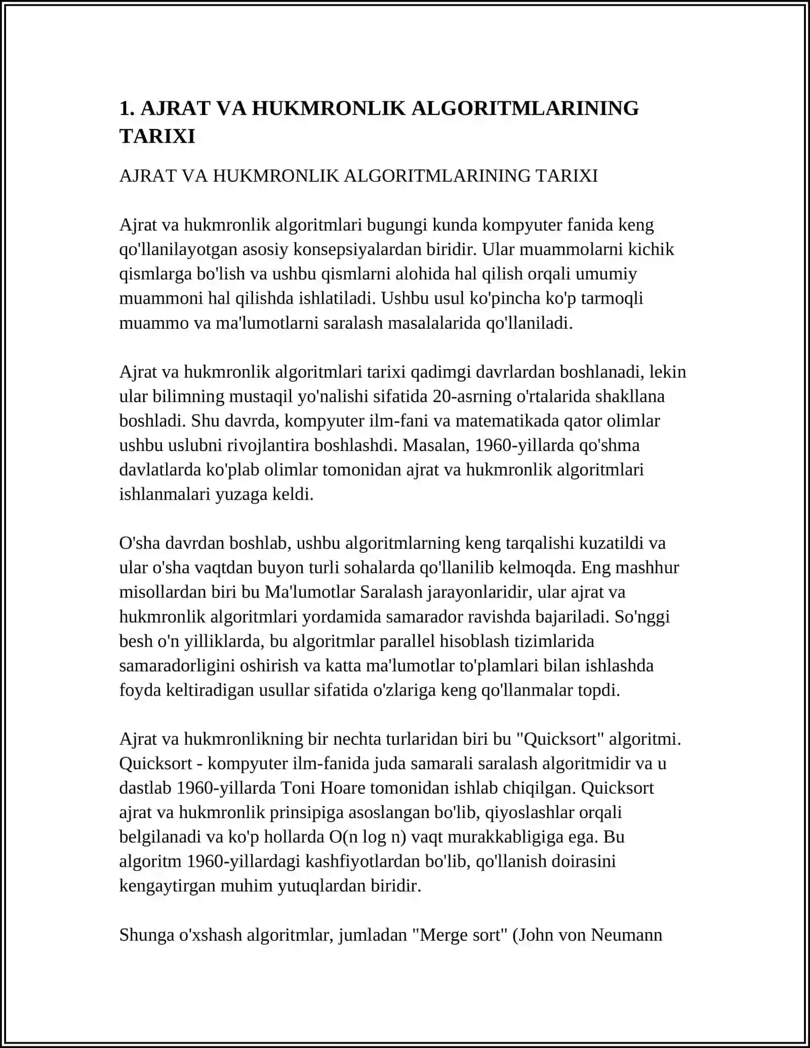 "AJRAT VA HUKMRONLIK QIL" TILIDAGI ALGORITMLARI 3