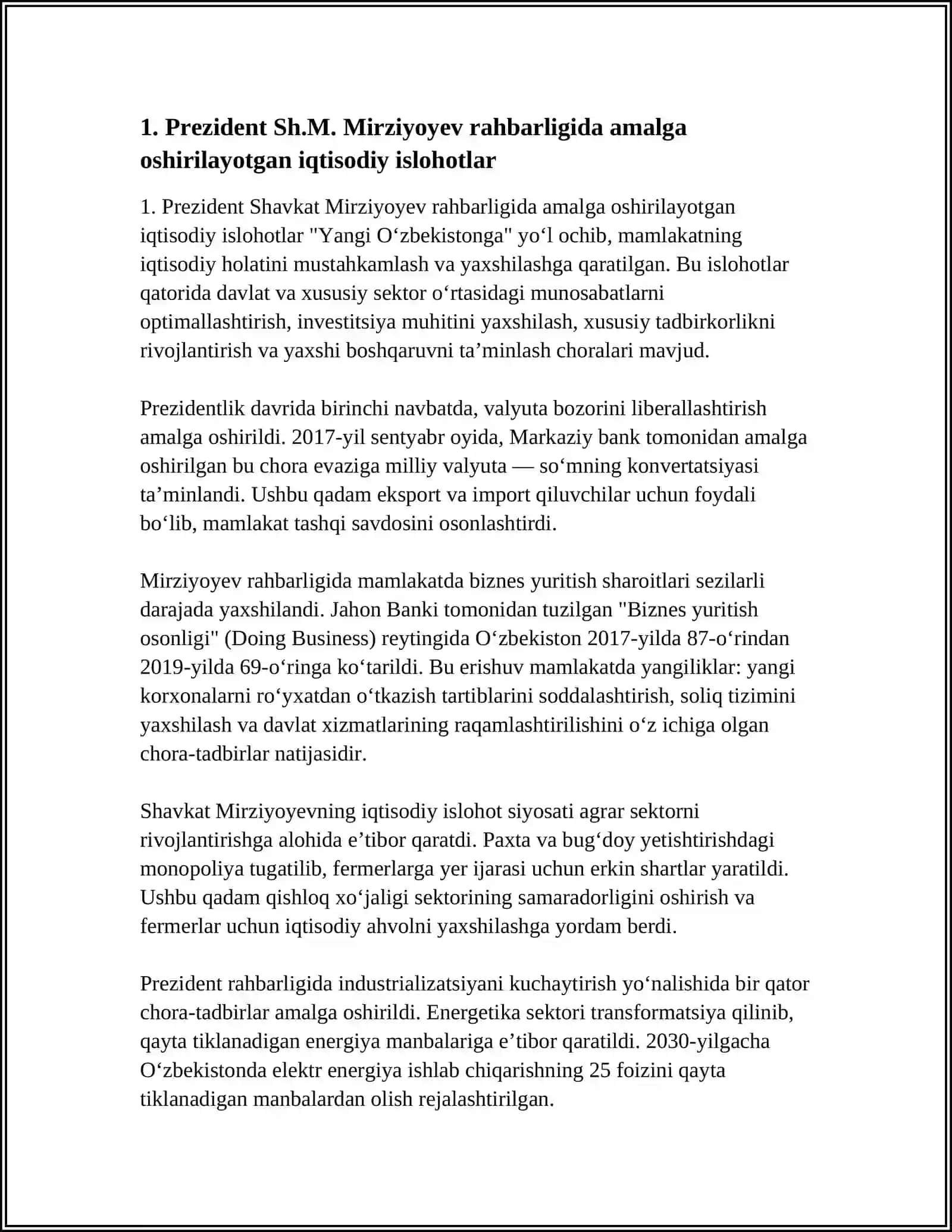 Yangi O‘zbekistonda Prizdentimiz Sh M Mirziyoyev Rahbarligi va Tashabbusida Amalga Oshirilayotgan Ishlohotlar 3