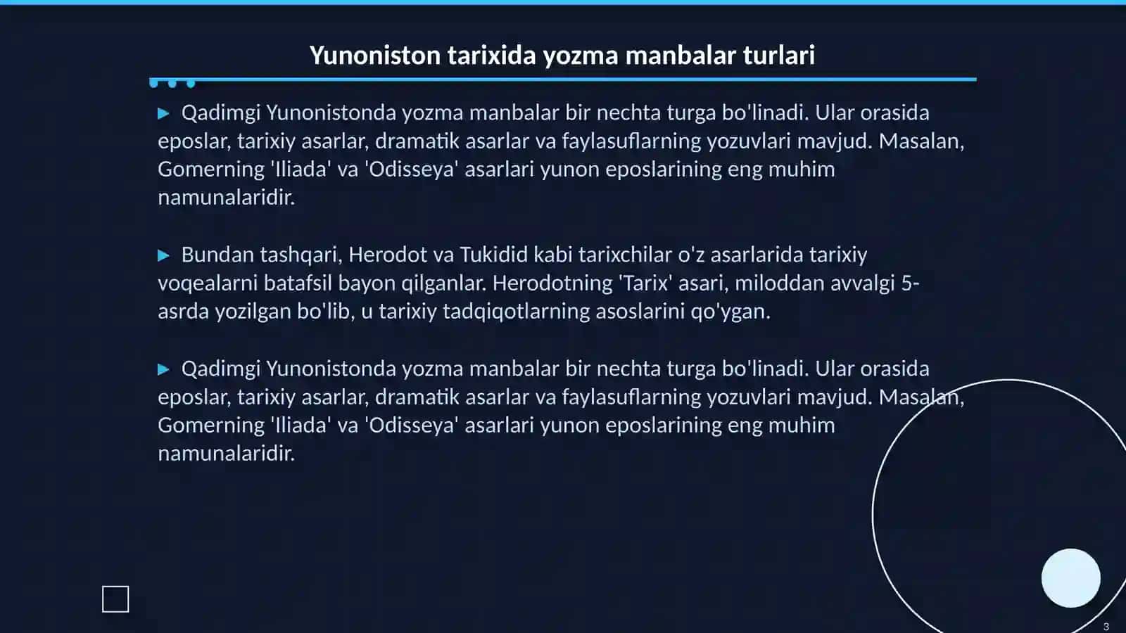 Qadimgi Yunoniston tarixiga oid yozma manbalar 3