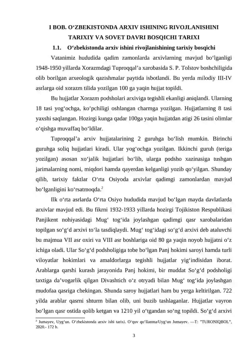O‘zbekistonda arxiv ishini rivojlanish bosqichlari 3