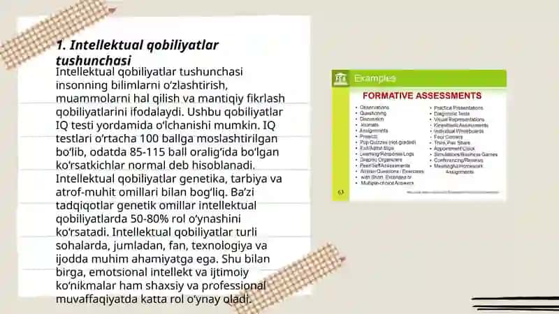 Intellektual qobiliyatlarni baholash metodlari 3