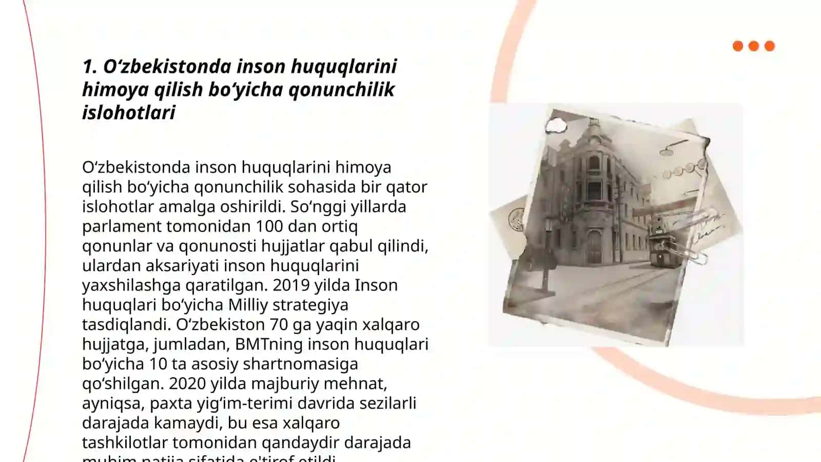 Yangi Oʻzbekistonda inson haq-huquqlari va erkinliklari kafolatining yaratilishi 3