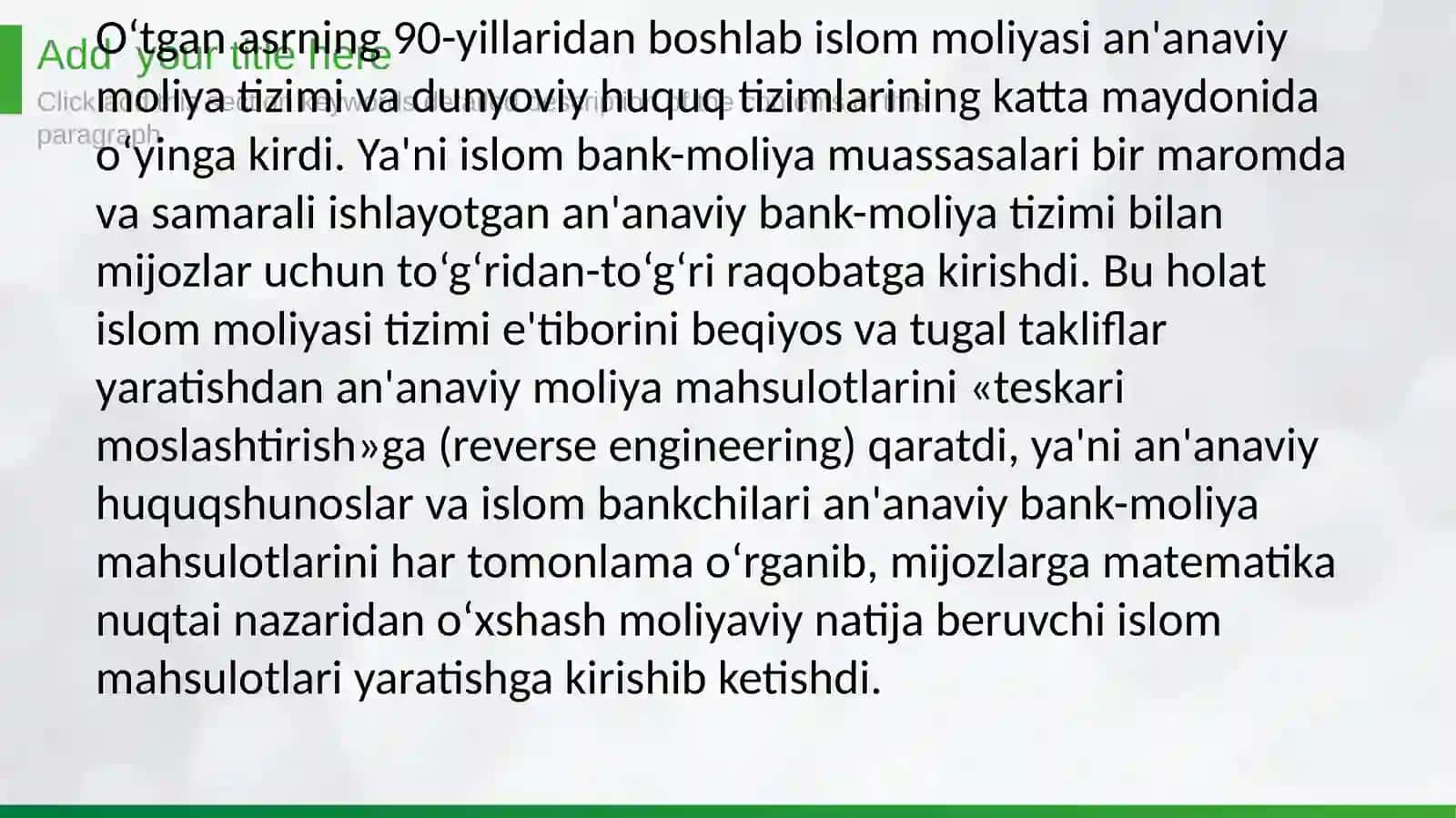 Islom moliyasiga evolutsiyasi 3