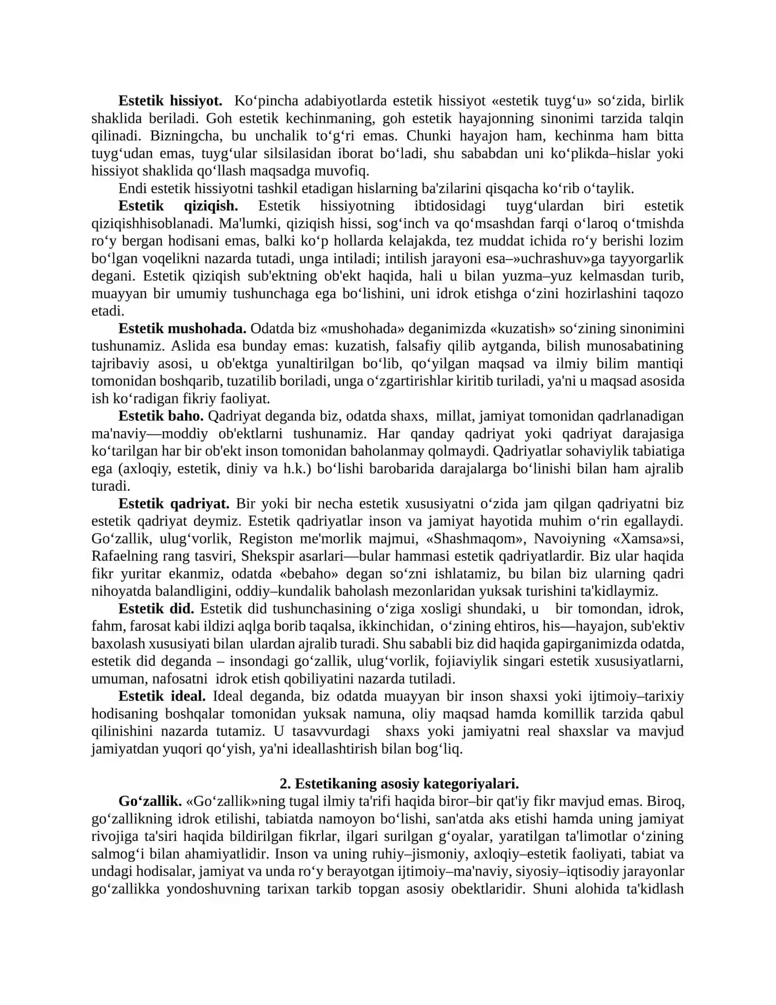 Nafosat falsafasi (Estetika) 3