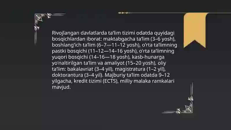 Rivojlangan davlatlarda ta’lim tizimi 3