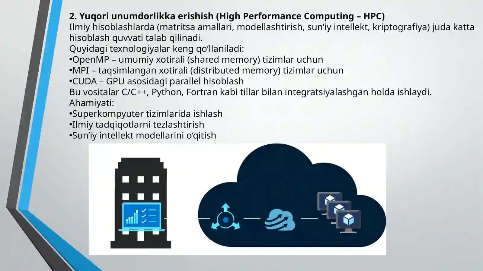 Dasturlash tillarining parallel hisoblash tizimlaridagi qo’llanilish ahamiyati 3