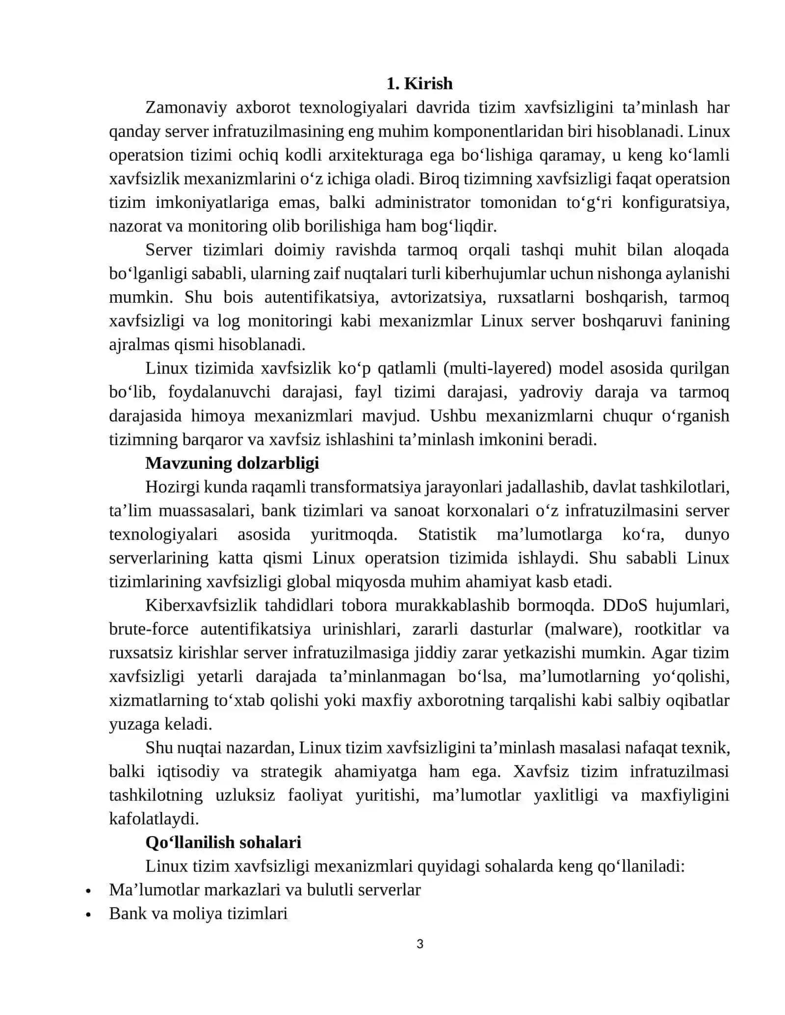 Tizim xafsizligini taminlash | linux server 3