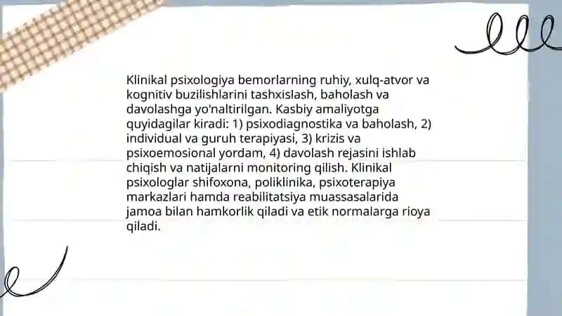 Psixologiya tarmoqlari va psixologiy kasbiy faoliyati 3