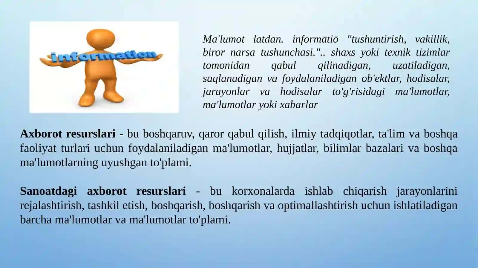10.Korxonaning axborot resurslari (asosiy manbalar) 3