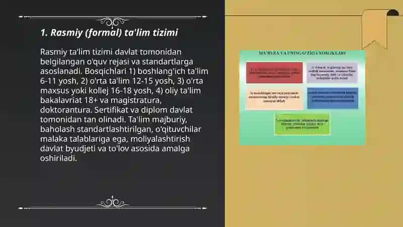Ta'lim turlari va ta'limni tashkil etish shakllari 3