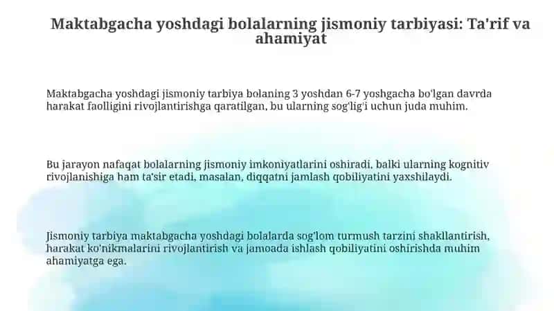 Maktabgacha yoshdagi bolalar jismoniy tarbiyasi 3