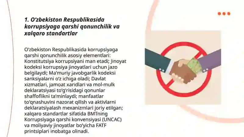 Oʻzbekiston Respublikasida karupsiyaga qarshi kurashish 3