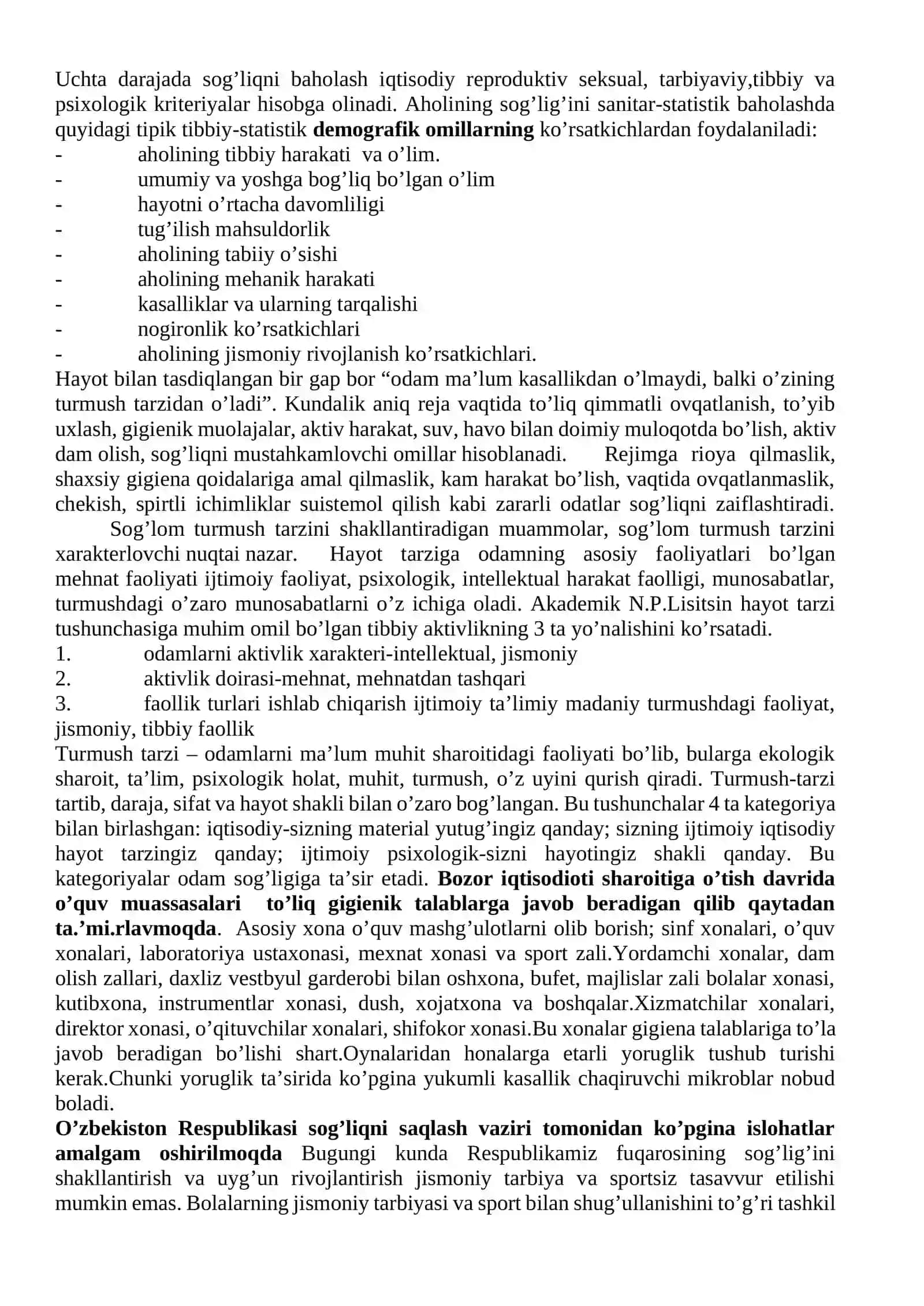 Davlatimizni yosh avlodni tarbiyalash va sog’lig’ini himoya qilish yo’lida olib borayotgan ishlari 3