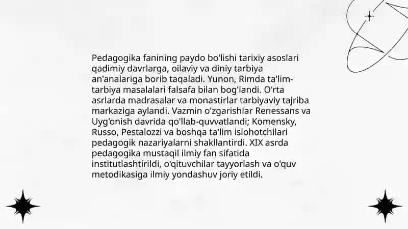Pedogogika fanining rivojlanishi va paydo bolishi 3