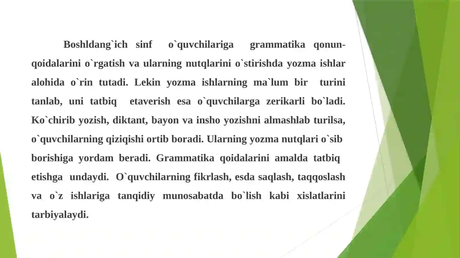 BOSHLANG’ICH SINFLARDA NAZORAT ISHLARI.DIKNANT VA UNING TURLARI 3
