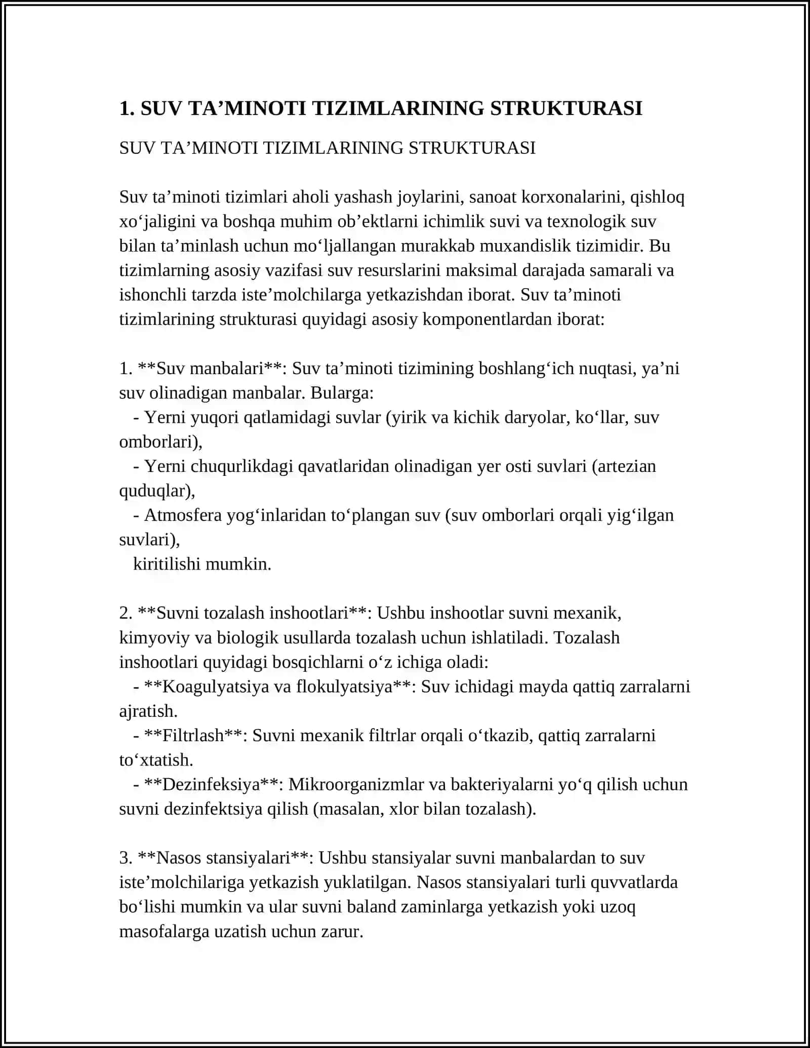 SUV TA’MINOTI TIZIMLARINING STRUKTURASI 3