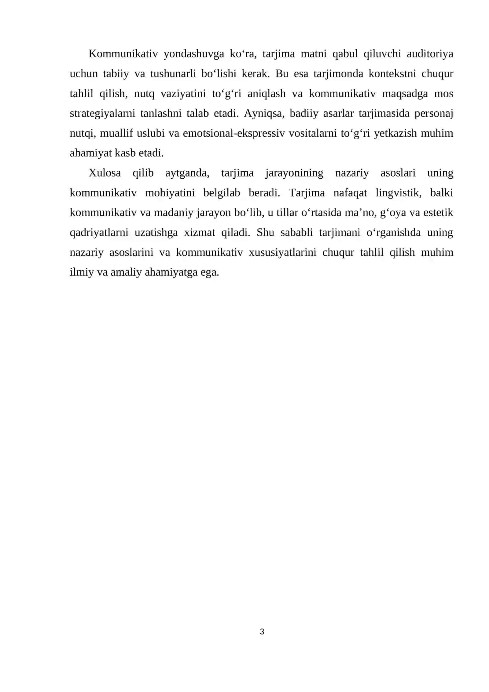 Tarjimaning lingvistik va nolingvistik aspektlari va asosiy lingvistik mushkulliklar 3