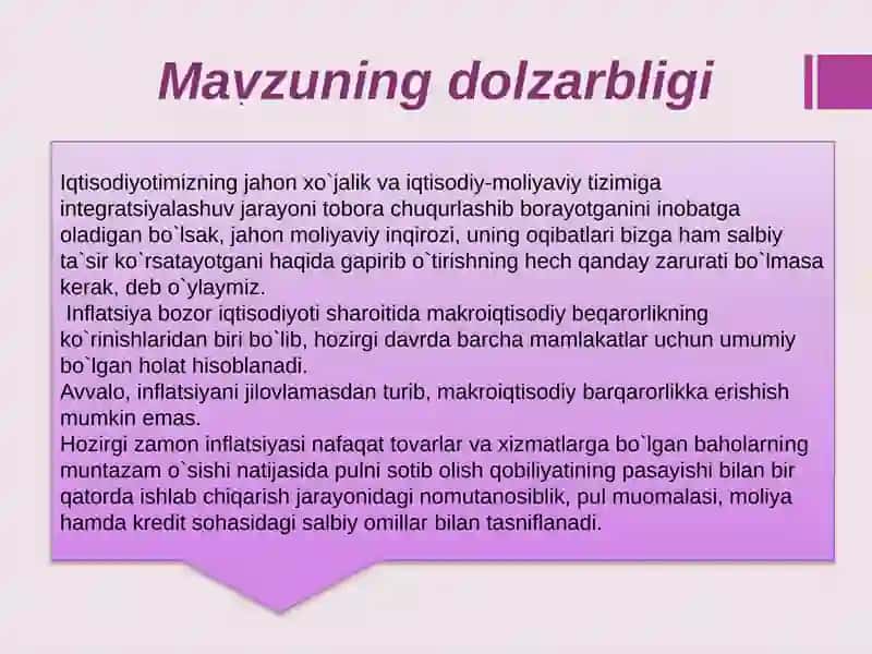 Inflatsiya va uning namoyon bo'lish shakllari 3