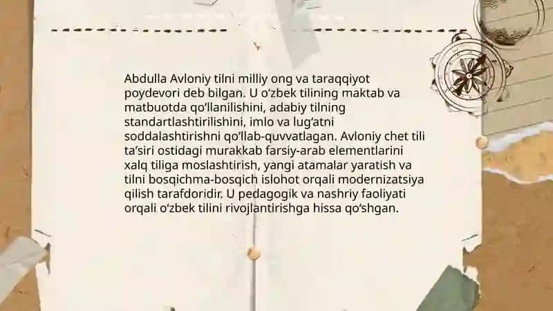 Abdulla Avloniy, Alixontoʻra Sogʻuniy, Mahmudxoʻja Behbudiy, Abdulla Qodiriy, Abdurauf Fitrat, Abdulla Qahhorlarning til haqidagi fikrlari 3