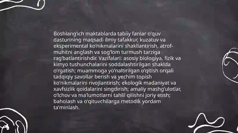 Boshlangʻich maktablarda tabiiy fanlarning mazmuni oʻquv dasturining tahlili 3