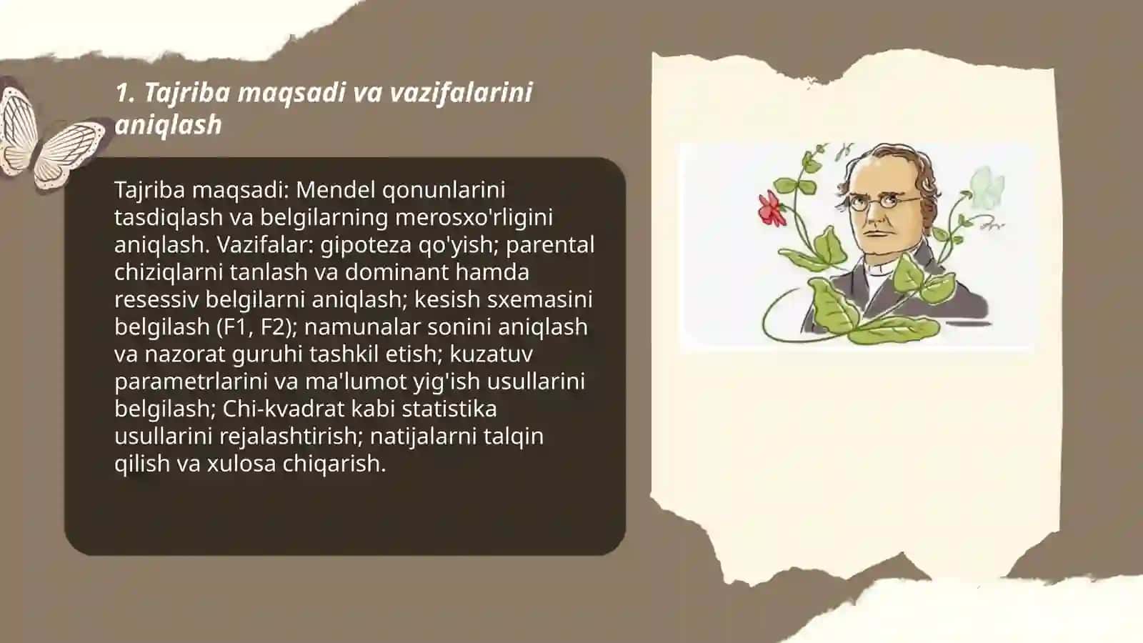 Mendel qonunlari boʻyicha tajribalar qoʻyish metodikasi 3