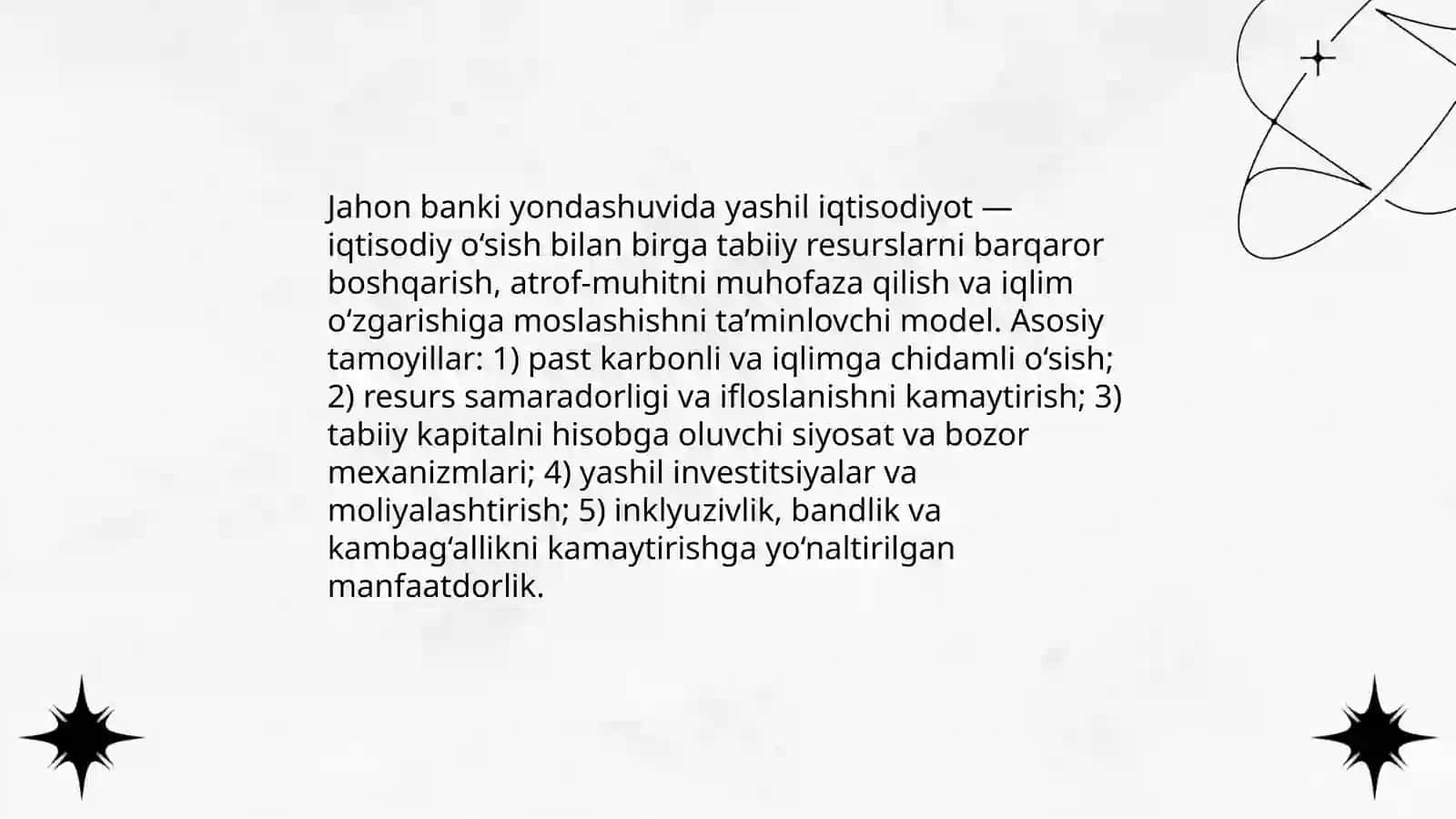 Yashil iqtisodiyotni baholashning kompleks usuli 3