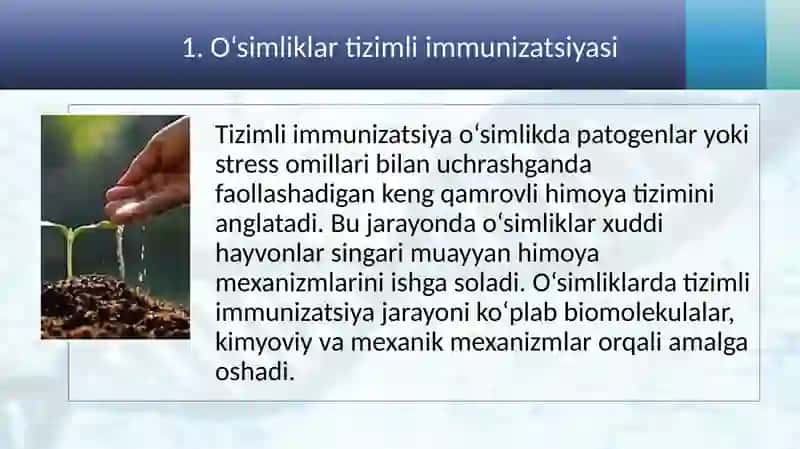 Oʻsimliklarning tizimli immunizatsiyasi va ularning mexanizmlari 3