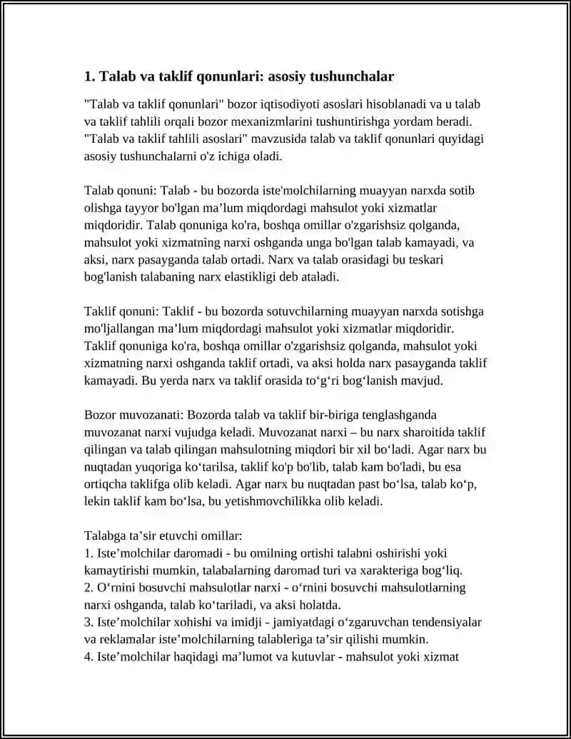 TALAB VA TAKLIF TAHLILI ASOSLARI 3
