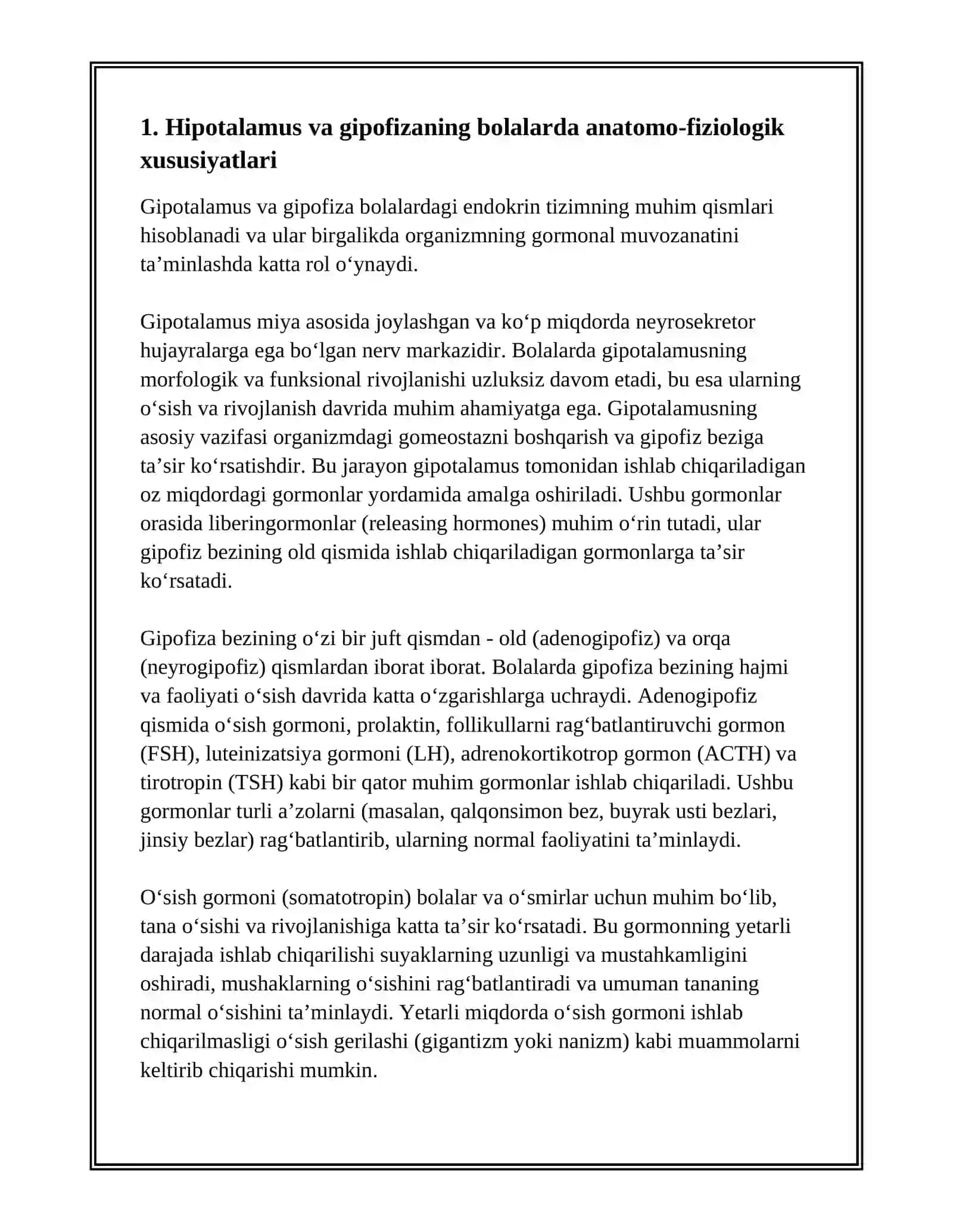 BOLALARDA ENDOKRIN TIZIM A’ZOLARINING ANATOMO-FIZIOLOGIK HUSUSIYATLARI 3