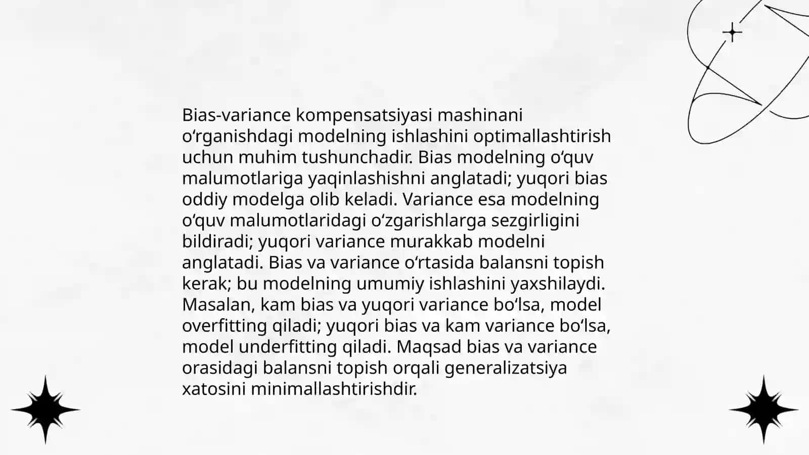 Bias-variance Tradeoff va Model tanlash 3