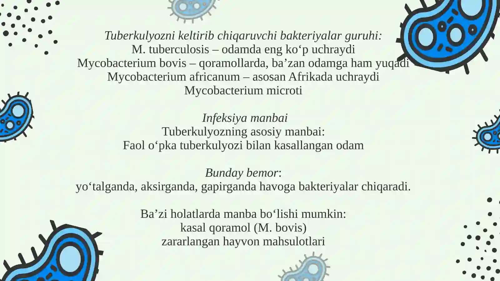 Tuberkulyoz etiologiyasi. Tuberkulyoz mikobakteriyasining dorilarga chidamlilik turi 3