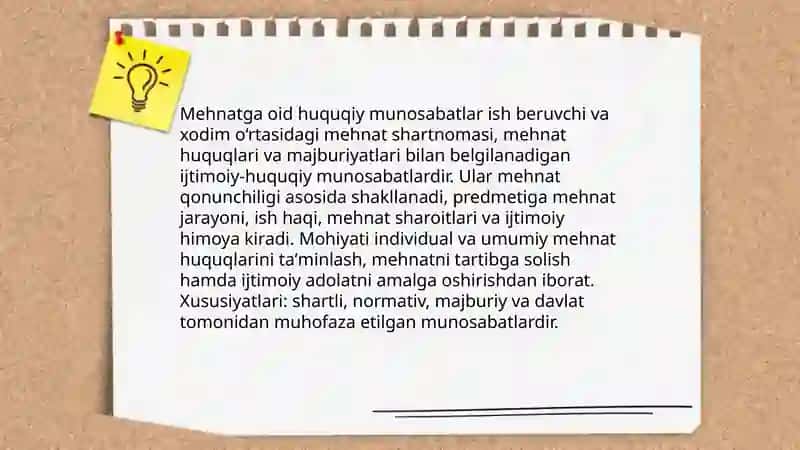 Mehnatga oid huquqiy munosabatlar 3