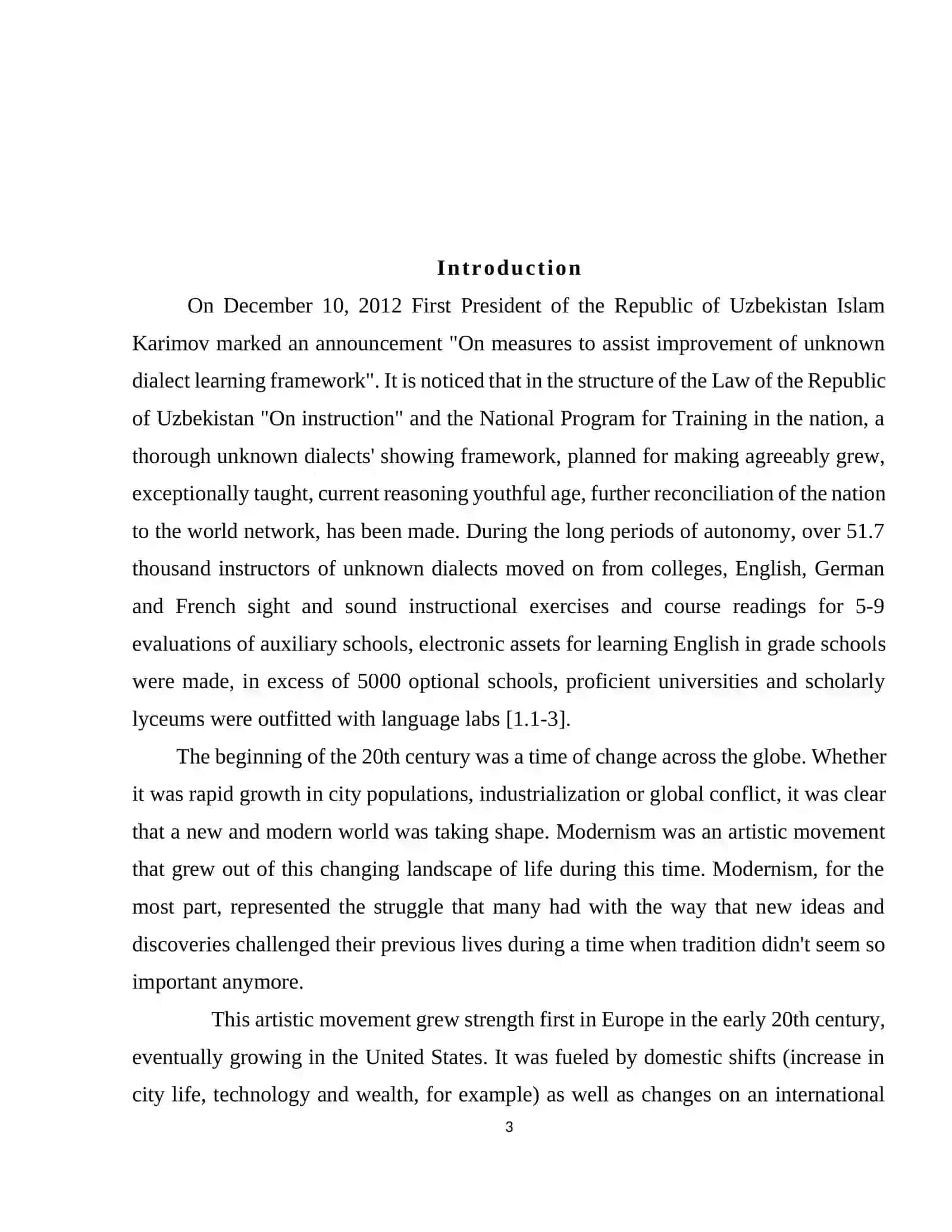 MODERNISM IN AMERICAN LITERATURE 3