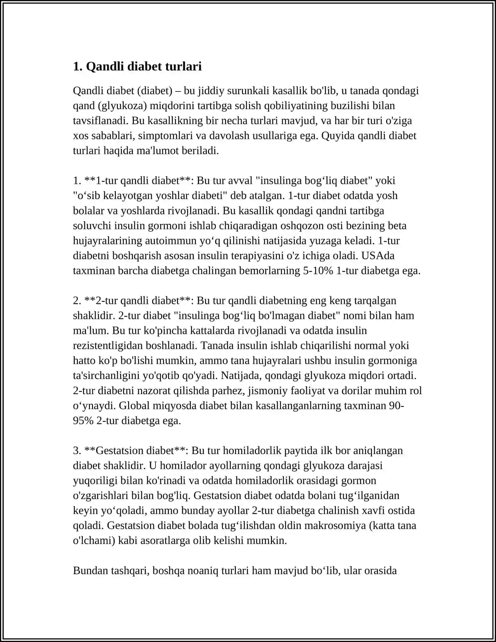 Qandli diabet va ochlik (Ketonuriya va ketonemiya) 3