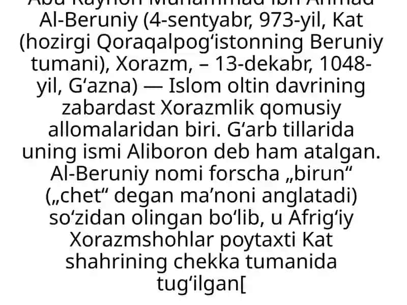 Sharquyģonish davri pedagogik fikr taraqiyoti (Al-xorazmiyal -Farobiy Abu Rayhon Beruniy Abu Ali Ibin Sino ta‘lim-tarbiya oid qarashlari 3