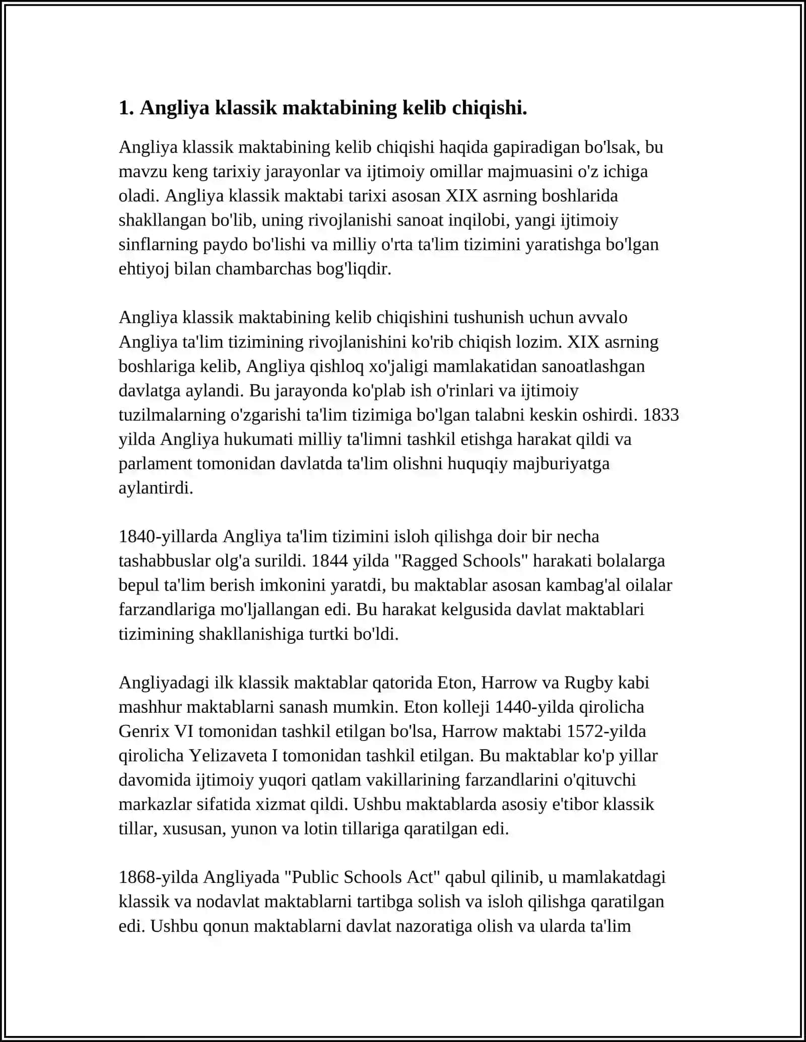 ANGLIYA KLASSIK (MUMTOZ) MAKTABNING SHAKLLANISHI 3