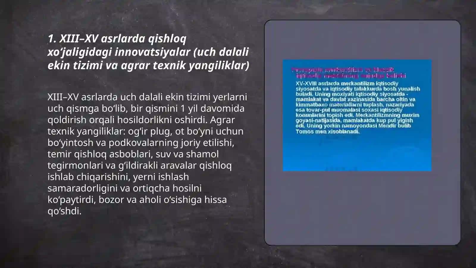 XIII-XV asrlarda Yevropa iqtisodiy rivojlanishining o'ziga xos jihatlari 3