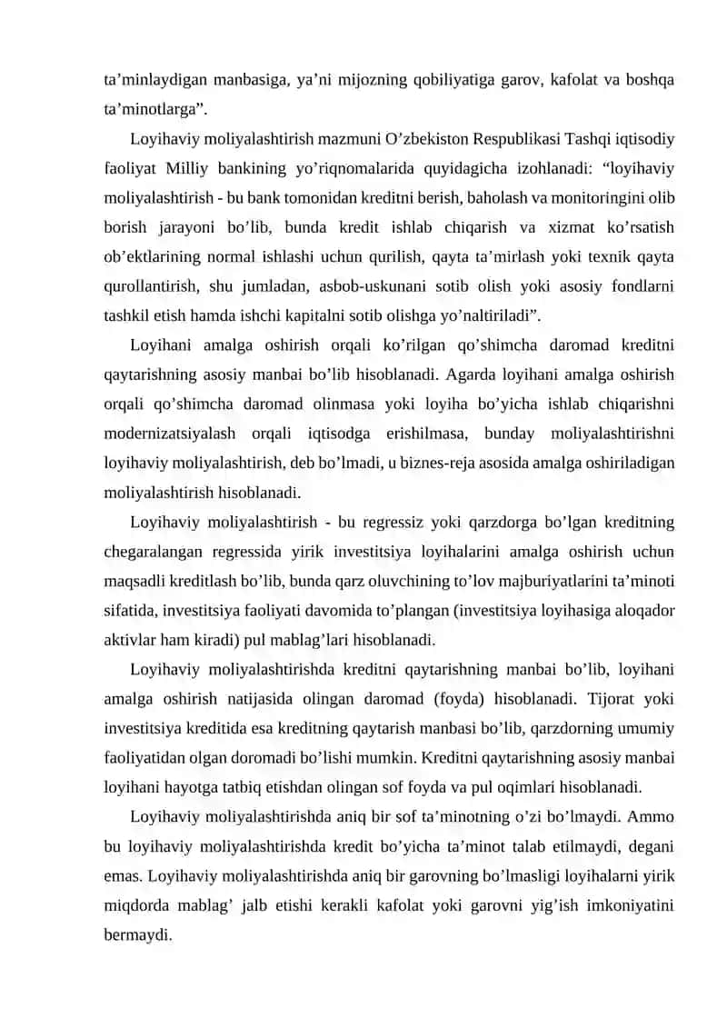 Investitsiyalarni loyihaviy moliyalashtirish 3