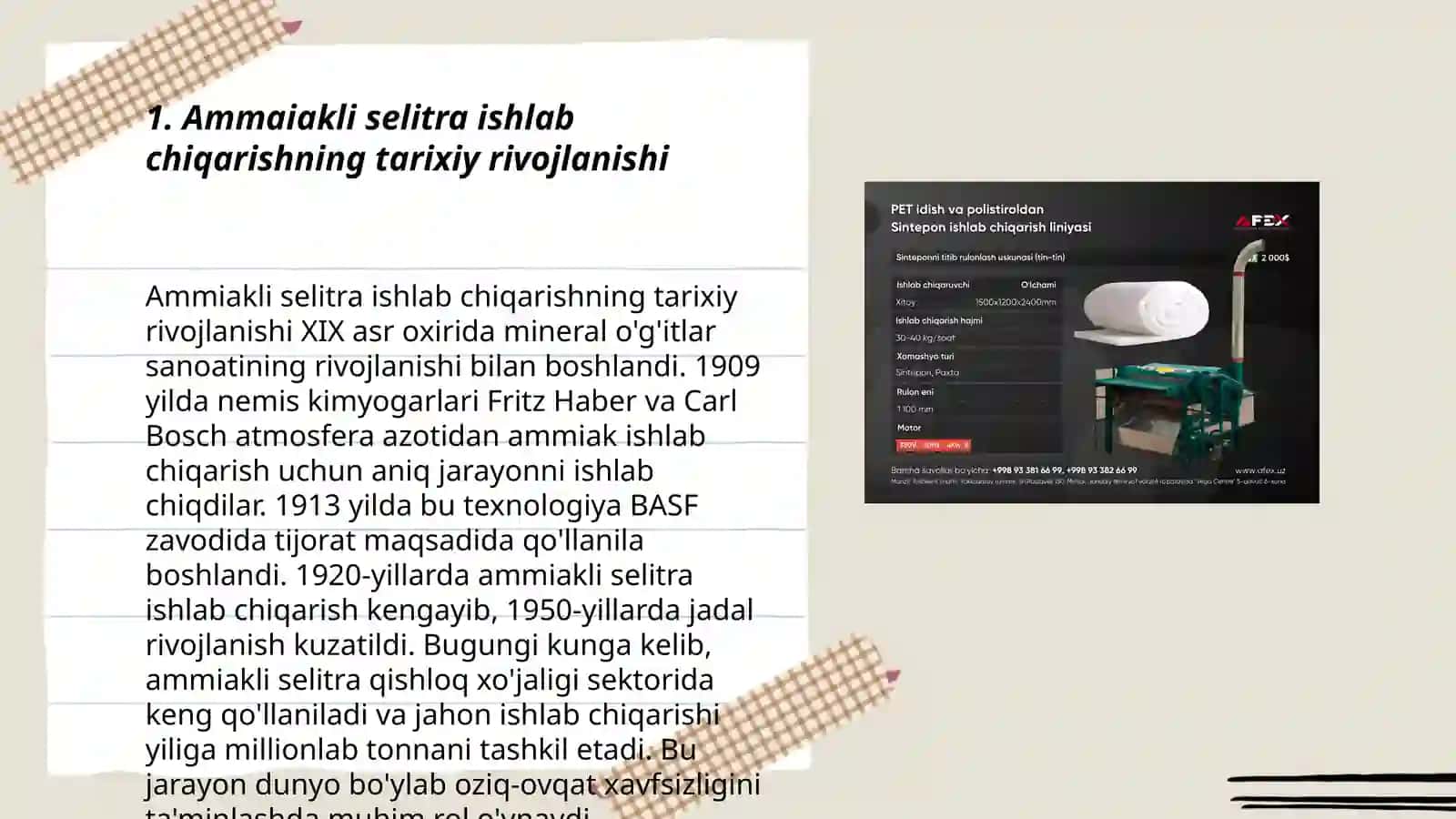 Ammaiakli selitra ishlab chiqarish usullari, uskunalari va ishlash qoidalari 3