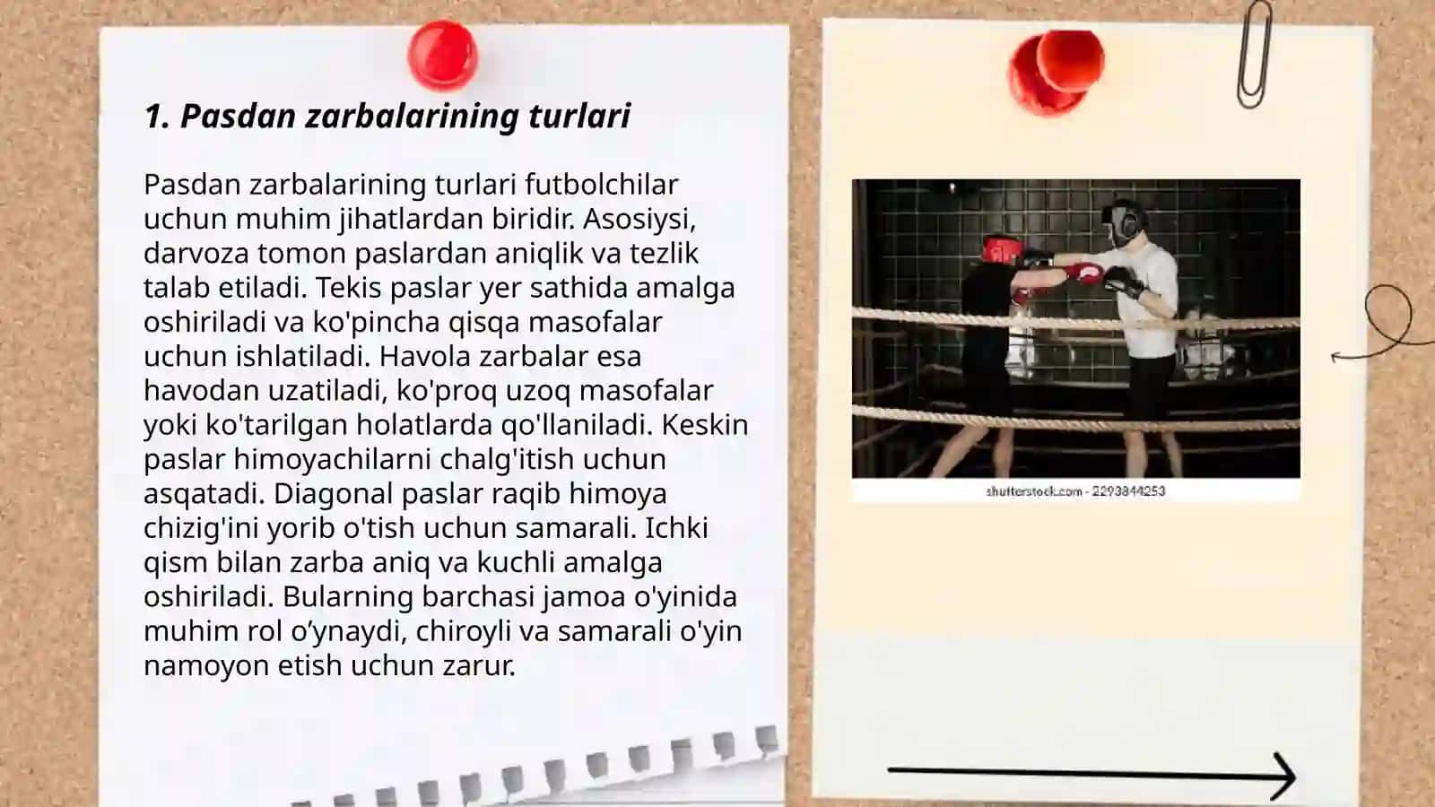 Pasdan zarbalar va ularni takomillashtirish usuliyati boksda 3