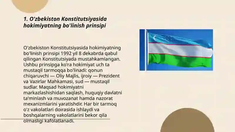 O'zbekistonda hokimiyatning bo'linish prinsipi 3