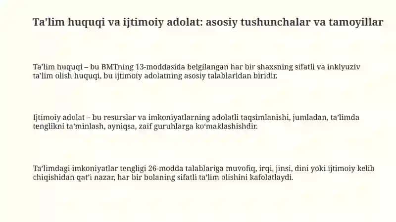 Ta'lim huquqi va ijtimoiy adolat 3