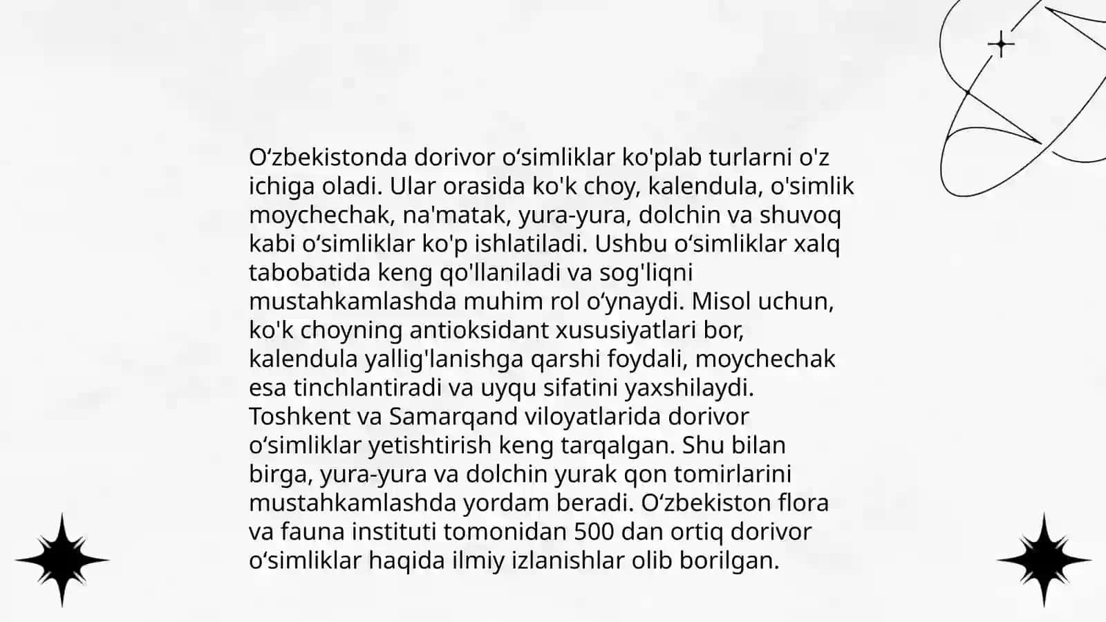 Oʻzbekistondagi dorivor oʻsimliklar homashyo bazasi 3